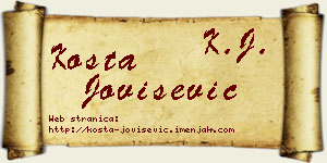 Kosta Jovišević vizit kartica